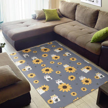 Load image into Gallery viewer, Cute hamster sunflower pattern background Area Rug
