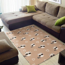 Load image into Gallery viewer, Cute raccoon heart pattern Area Rug
