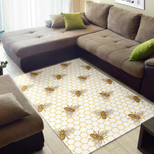 Load image into Gallery viewer, Bee honeycomb seamless design pattern Area Rug
