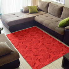 Load image into Gallery viewer, strawberry pattern red background Area Rug
