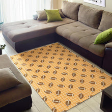 Load image into Gallery viewer, American Football Ball Pattern Yellow Background Area Rug
