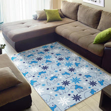 Load image into Gallery viewer, Polar Bear Pattern Blue Background Area Rug
