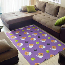 Load image into Gallery viewer, Pomeranian in Cup Pattern Area Rug

