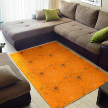 Load image into Gallery viewer, Cobweb Spider Web Pattern Orange Background Area Rug

