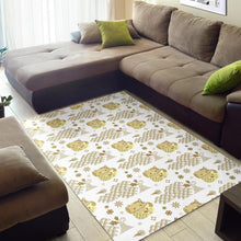 Load image into Gallery viewer, Gold Meneki Neko Lucky Cat Pattern Area Rug
