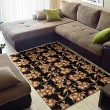 Load image into Gallery viewer, Brown Hibiscus Pattern Print Design HB06 Area Rugs
