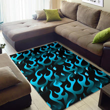 Load image into Gallery viewer, Blue Flame Fire Pattern Background Area Rug
