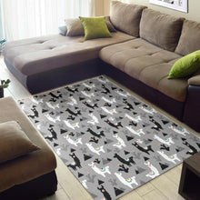 Load image into Gallery viewer, Black and White Llama Pattern Area Rug
