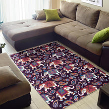 Load image into Gallery viewer, Elephant indian style ornament pattern Area Rug
