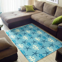 Load image into Gallery viewer, Blue starfish coral reef pattern Area Rug
