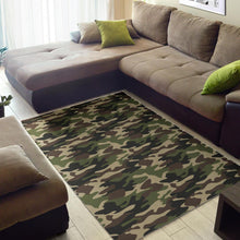 Load image into Gallery viewer, Dark Green camo camouflage pattern Area Rug
