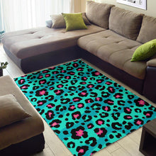 Load image into Gallery viewer, Green leopard skin print pattern Area Rug
