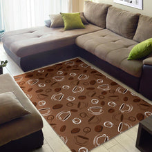 Load image into Gallery viewer, Coffee Cup and Coffe Bean Pattern Area Rug
