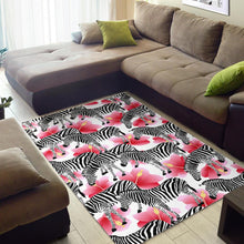 Load image into Gallery viewer, Zebra Red Hibiscus Pattern Area Rug
