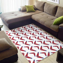 Load image into Gallery viewer, Boomerang Aboriginal Pattern White Background Area Rug
