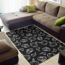 Load image into Gallery viewer, Garlic pattern black background Area Rug
