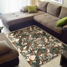 Load image into Gallery viewer, Monkey tropical leaves background Area Rug
