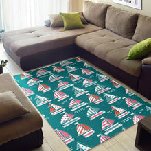 Load image into Gallery viewer, Cute sailboat pattern Area Rug
