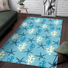 Load image into Gallery viewer, Blue starfish coral reef pattern Area Rug

