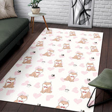 Load image into Gallery viewer, Cute Shiba Inu Heart Pattern Area Rug
