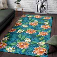 Load image into Gallery viewer, Plumeria Tropical Flower Design Print Area Rugs
