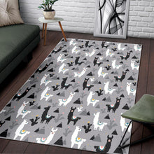 Load image into Gallery viewer, Black and White Llama Pattern Area Rug
