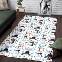 Load image into Gallery viewer, Snowman Pattern Background Area Rug
