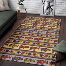Load image into Gallery viewer, Rhino African Afro Dashiki Adinkra Kente Pattern Area Rug
