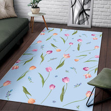 Load image into Gallery viewer, Watercolor Tulips pattern Area Rug
