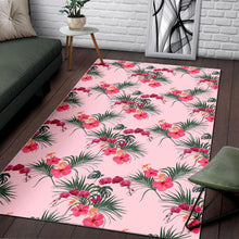 Load image into Gallery viewer, Red Pink Orchid Hibiscus Pattern Area Rug

