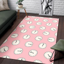 Load image into Gallery viewer, Clock pattern pink blackground Area Rug
