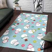 Load image into Gallery viewer, Cute snowman snowflake pattern Area Rug
