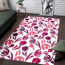 Load image into Gallery viewer, pink sketch tulip pattern Area Rug
