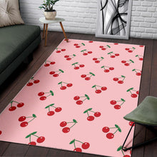 Load image into Gallery viewer, cherry pattern pink background Area Rug
