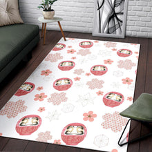 Load image into Gallery viewer, Daruma japanese wooden doll cherry blossom flower pattern Area Rug

