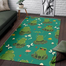 Load image into Gallery viewer, Cute frog dragonfly design pattern Area Rug
