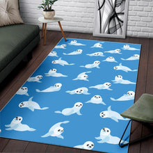 Load image into Gallery viewer, Cute sea lion seal pattern background Area Rug
