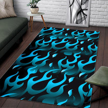 Load image into Gallery viewer, Blue Flame Fire Pattern Background Area Rug
