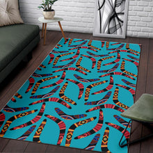 Load image into Gallery viewer, Boomerang Australian aboriginal ornament blue background Area Rug
