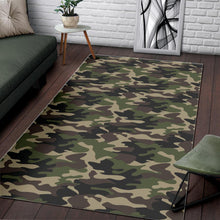 Load image into Gallery viewer, Dark Green camo camouflage pattern Area Rug
