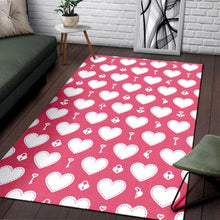 Load image into Gallery viewer, Heart Key Pattern Print Design HE09 Area Rugs
