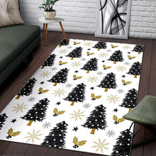 Load image into Gallery viewer, Christmas tree holly snow star pattern Area Rug

