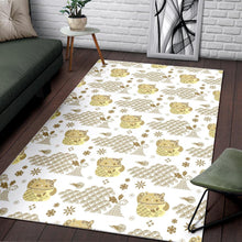 Load image into Gallery viewer, Gold Meneki Neko Lucky Cat Pattern Area Rug
