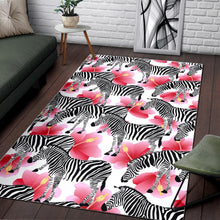 Load image into Gallery viewer, Zebra Red Hibiscus Pattern Area Rug
