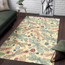 Load image into Gallery viewer, Dragonfly Flower Pattern Area Rug
