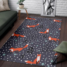 Load image into Gallery viewer, Fox Snow Winter Pattern Area Rug
