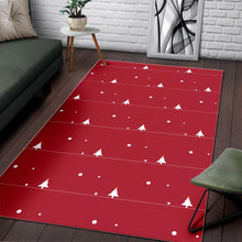 Load image into Gallery viewer, Christmas tree star snow red background Area Rug
