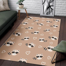 Load image into Gallery viewer, Cute raccoon heart pattern Area Rug
