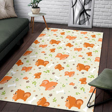 Load image into Gallery viewer, Cute brown pomeranian paw leave bone pattern Area Rug
