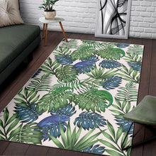 Load image into Gallery viewer, Green Blue Chameleon Lizard Leaves Pattern Area Rug
